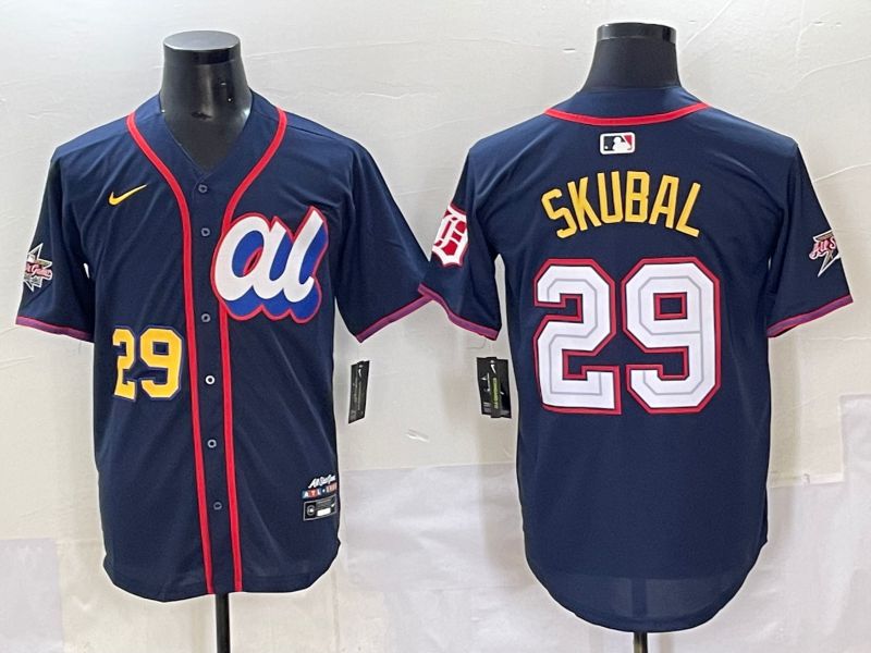 Men 2025 Detroit Tigers 29 Skubal Drak Blue All star Nike MLB Jersey style 5